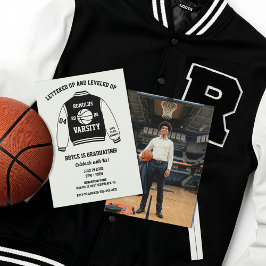 Invitación Chaqueta Varsity de Baloncesto Fiesta de Graduació