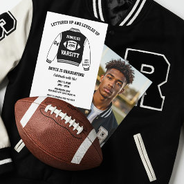 Invitación Chaqueta Varsity de Fútbol Fiesta de Graduación