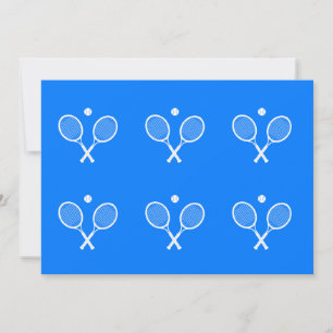 Invitación Chaquetas de tenis blancas y fondo azul bola