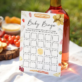 Invitación Charcuterie Baby Shower Bingo Card