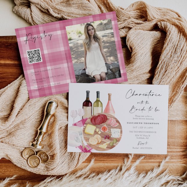 Invitación Charcuterie Board Bridal Shower QR Code Photo (Subido por el creador)