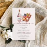 Invitación Charcuterie Board & Wine Bridal Shower<br><div class="desc">Carta moderna y divertida y invitación a la ducha de novias.</div>