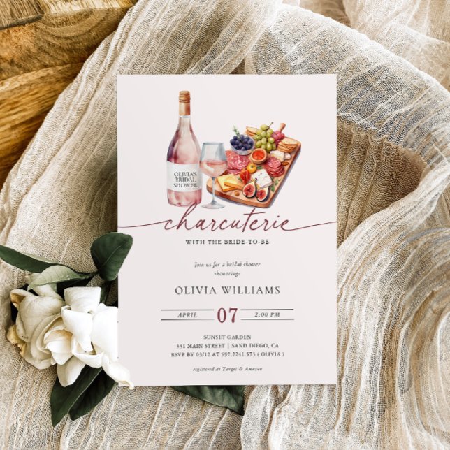 Invitación Charcuterie Board & Wine Bridal Shower (Subido por el creador)
