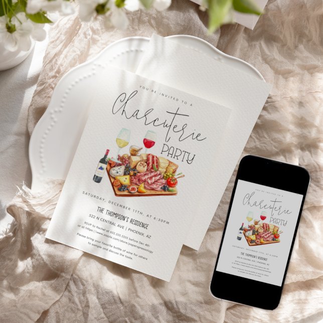 Invitación Charcuterie Board Wine Cheese Cualquier Fiesta De  (Subido por el creador)