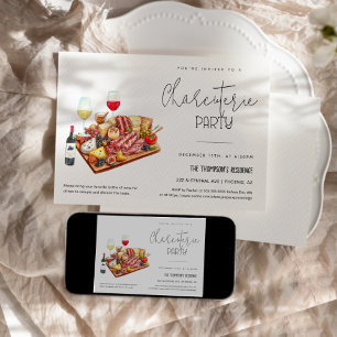 Invitación Charcuterie Board Wine Cheese Cualquier Fiesta De 