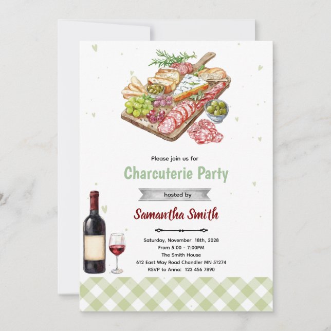 Invitación Charcuterie Party Invitation (Anverso)