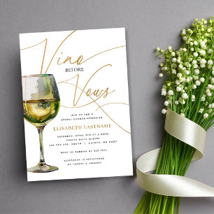 Invitación Chardonnay Gold Vino antes de los votos Despedida 