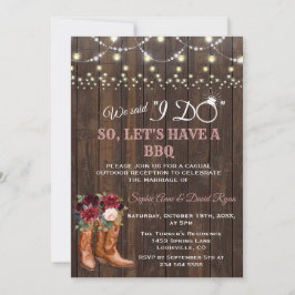 Invitación Charge Burgundy, Boots de Cowboy Rosa después de h