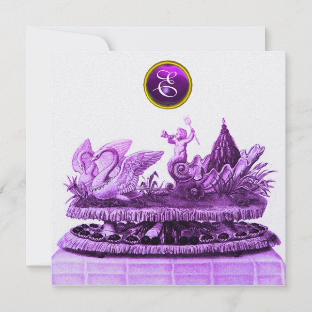 INVITACIÓN CHARIOT DE SUDORES Y CUPCAKES PURPLE BEACH WEDDING (Anverso)