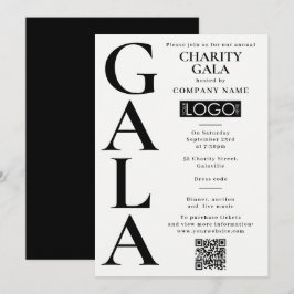 Invitación Charity Gala Fundraising Event QR Code Logo