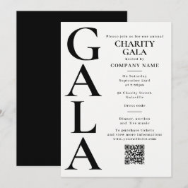 Invitación Charity Gala Template Fundraising Event QR Code