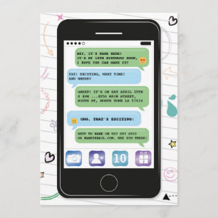 Invitación Charla móvil Texting de Convo de la célula del