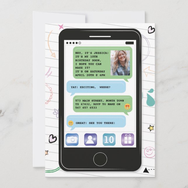 Invitación Charla móvil Texting de la foto de la célula del (Anverso)