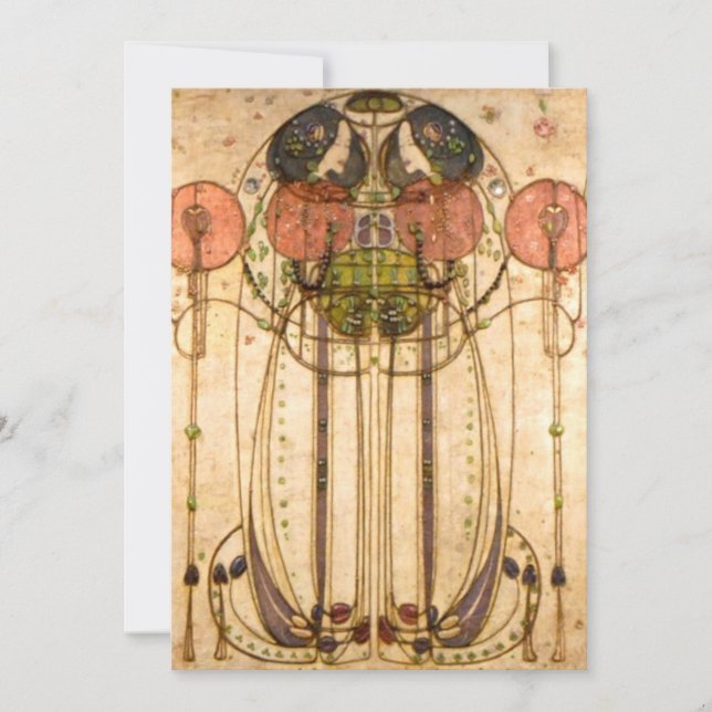 Invitación Charles Rennie Mackintosh The Wassail (Anverso)
