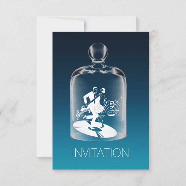 Invitación Charleston Birthday Party Vip Aquatic Ombre (Anverso)