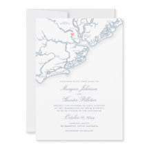 Charleston SC Map Elegant Dusty Blue Boda