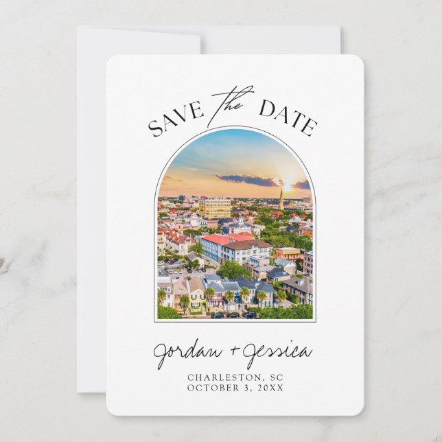 Invitación Charleston South Carolina Wedding Save the Date (Anverso)