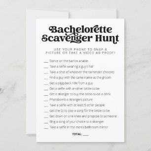 Invitación CHARLI retro bachelorette caza scavenger