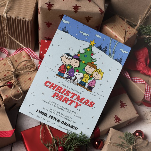 Invitación Charlie Brown y Fiesta de Navidades de amigos (Subido por el creador)