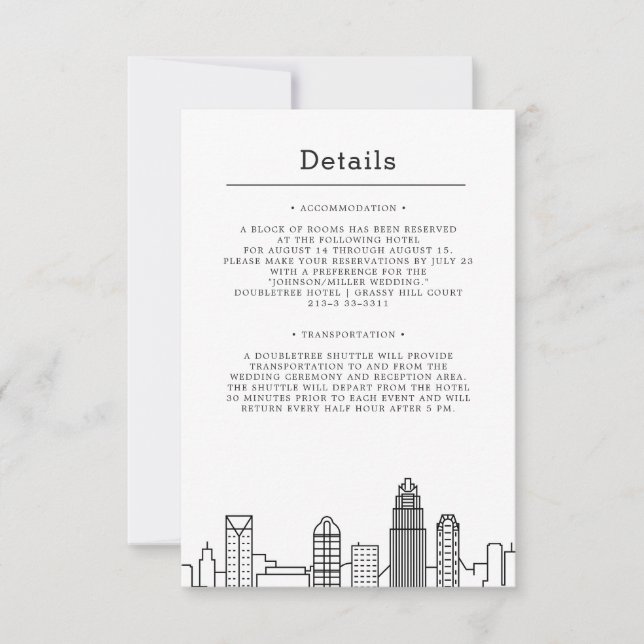 Invitación Charlotte Boda | Detalles del invitado (Anverso)