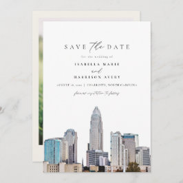 Invitación CHARLOTTE NORTH CAROLINA Skyline Save the Date