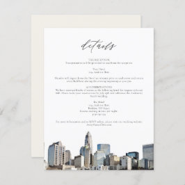 Invitación CHARLOTTE NORTH CAROLINA Wedding Details Card