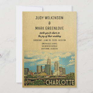 Invitación Charlotte Wedding Invitation Carolina del Norte