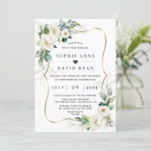 Charm Airy Greenery White Flowers Gold Boda