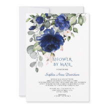 Charm Blue Flowers Boy Baby Shower Por Correo