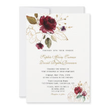 Charm Burgundy Gold Flowers Monograma Boda