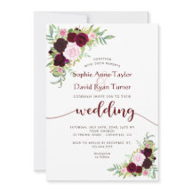 Charm Burgundy Marsala Floral Gold Boda