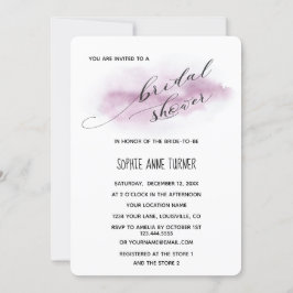 Invitación Charm Calligraphy Pink Watercolour Bridal Shower