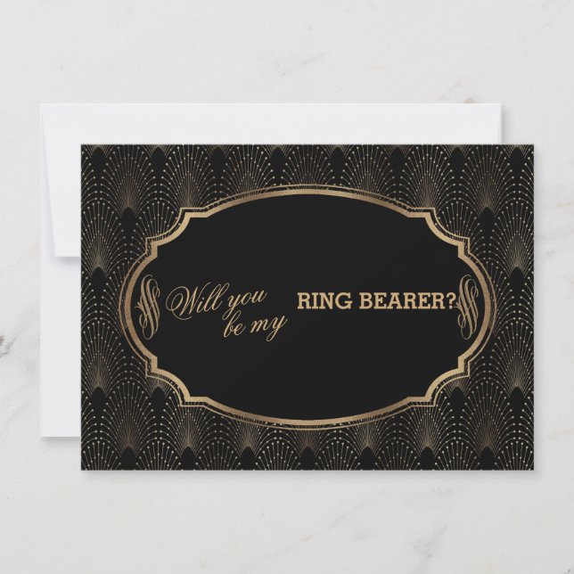 Invitación Charm Great Gatsby Art Deco Boda Bearer (Anverso)