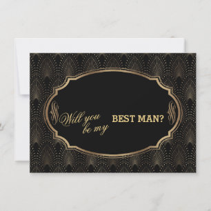 Invitación Charm Great Gatsby Art Deco Boda BEST MAN