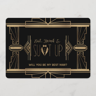 Invitación Charm Great Gatsby SERÁ MI MEJOR HOMBRE