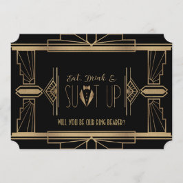 Invitación Charm Great Gatsby ¿SERÁS MI PORTADOR DE ANILLO?