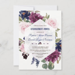 Invitación Charm Lavender Purple Floral Engagement Party
