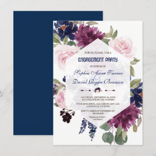 Invitación Charm Lavender Purple Floral Engagement Party