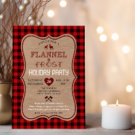 Invitación Charm Lumberjack Flannel y Frost Holiday Party