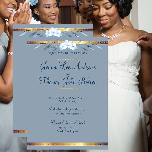 Invitación Charm meridional, Boda azul turbio (Subido por el creador)