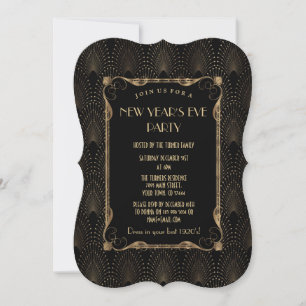 Invitación Charm Old Hollywood Great Gatsby New Year Fiesta