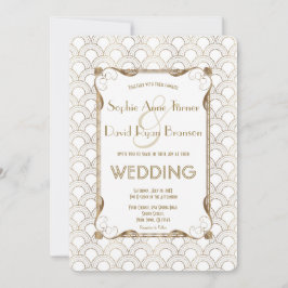 Invitación Charm Old Hollywood Great Gatsby White Boda