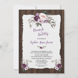 Invitación Charm Purple Pink Floral Barn Bridal