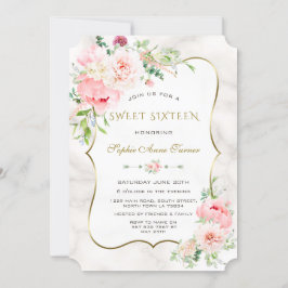 Invitación Charm Spring Watercolor Peonies Sweteen