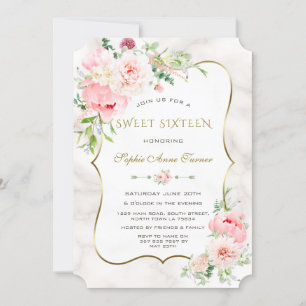 Invitación Charm Spring Watercolor Peonies Sweteen