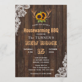 Invitación Charm Sunflowers String Luces Fiesta de calentamie
