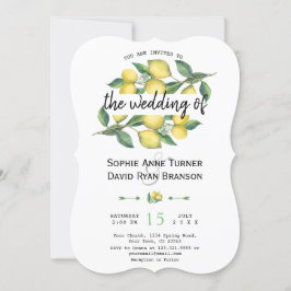 Invitación Charm Watercolor Lemon Tropical Boda