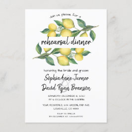 Invitación Charm Watercolor Limón Ensayo Tropical Cena