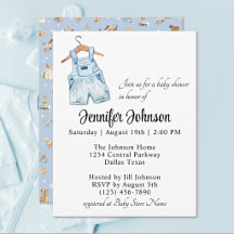 Charming Azul Overol Vintage para Baby Shower de N
