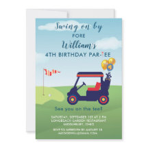 Charming Boy Golf Cart Par-tee 4º cumpleaños